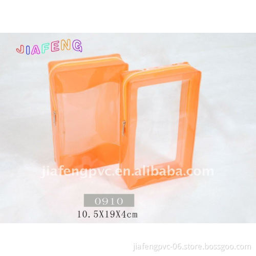 Vivid Color, Zipper TPU Cosmetic Bag with Clear Window